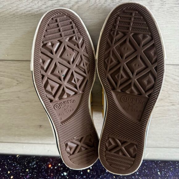 Vintage Converse All Stars Yellow Low Sneakers Women Sz 6 Grunge Skate - Picture 8 of 12